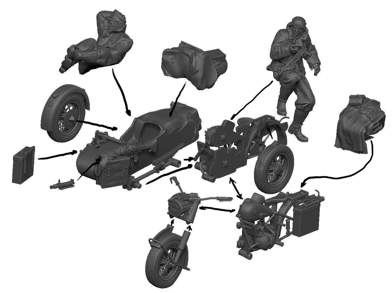GG011 BMW Side-car WW2